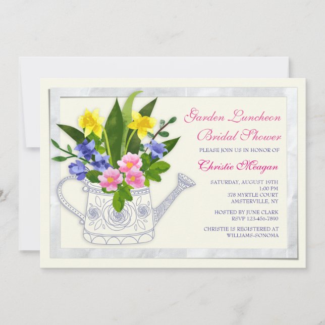 Invitation L'arrosage des fleurs peut inviter (Devant)