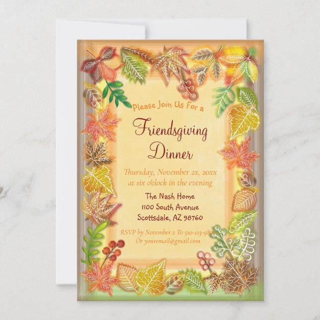 Invitation L'art de la chasse d'automne pour Thanksgiving (Devant)