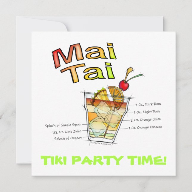INVITATION L'ART DE LA RECETTE DE MAI TAI COCKTAIL (Devant)