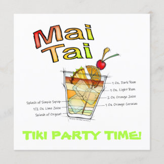 INVITATION L'ART DE LA RECETTE DE MAI TAI COCKTAIL
