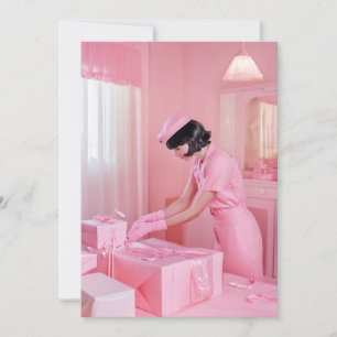 Invitation L'art du enveloppement de cadeaux roses