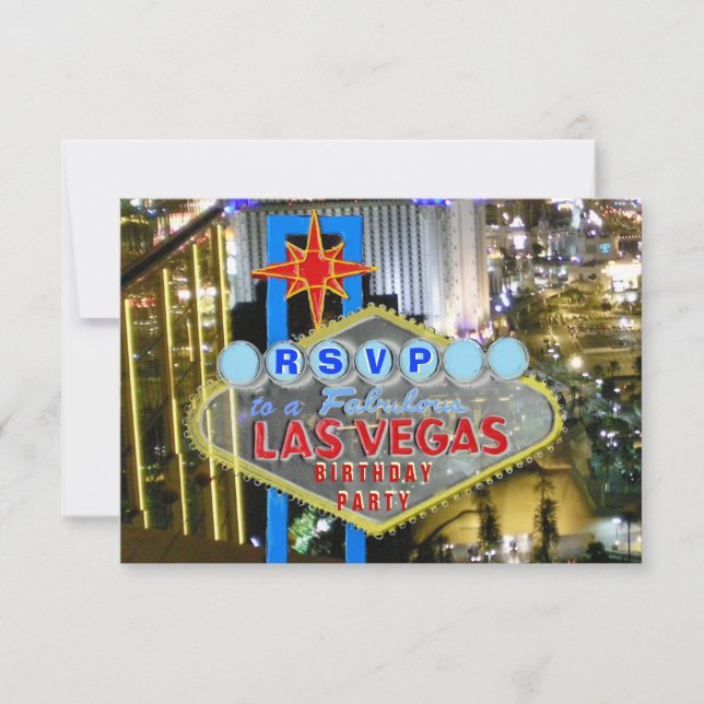 Invitation Las Vegas a invité les invités RSVP (Devant)