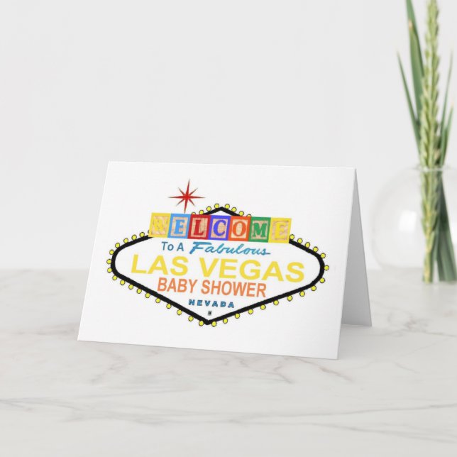 Invitation Las Vegas Baby shower Blocks Card (Devant)