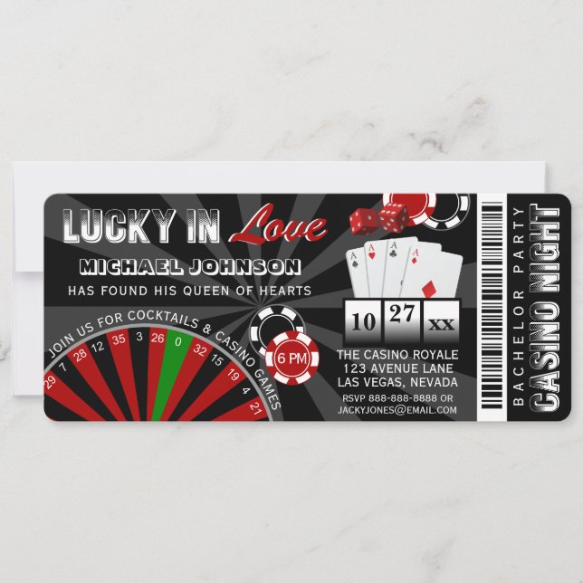 Invitation Las Vegas Casino Night Poker (Devant)