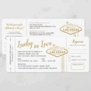 Invitation Las Vegas Destination Mariage Pass Embarquement Bi
