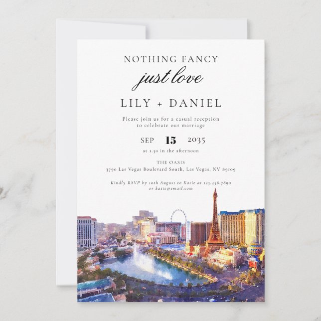 Invitation Las Vegas Elopement Wedding Reception (Devant)