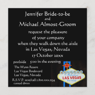 Invitation Las Vegas épousant l'invitation