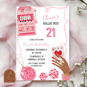 Invitation Las Vegas fantaisiste roule vers l'anniversaire