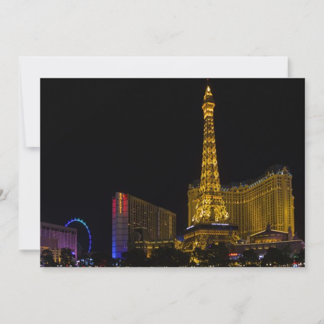 Invitation Las Vegas la nuit Skyline (Devant)