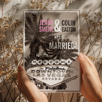 Las Vegas Modern Vintage Sepia Wedding Invite