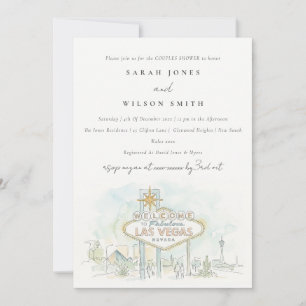 Invitation Las Vegas Nevada Aquarelle Couples Shower