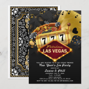 Invitation Las Vegas Soirée du Nouvel An à thème