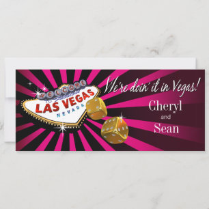 Invitation Las Vegas Starburst Mariage fuschia noir or