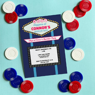 Invitation Las Vegas Theme Bachelor Party Custom