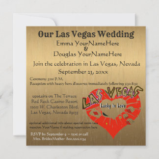 Invitation Las Vegas Wedding Gold