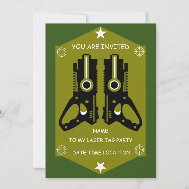 Invitation Laser Tag Party (Devant)