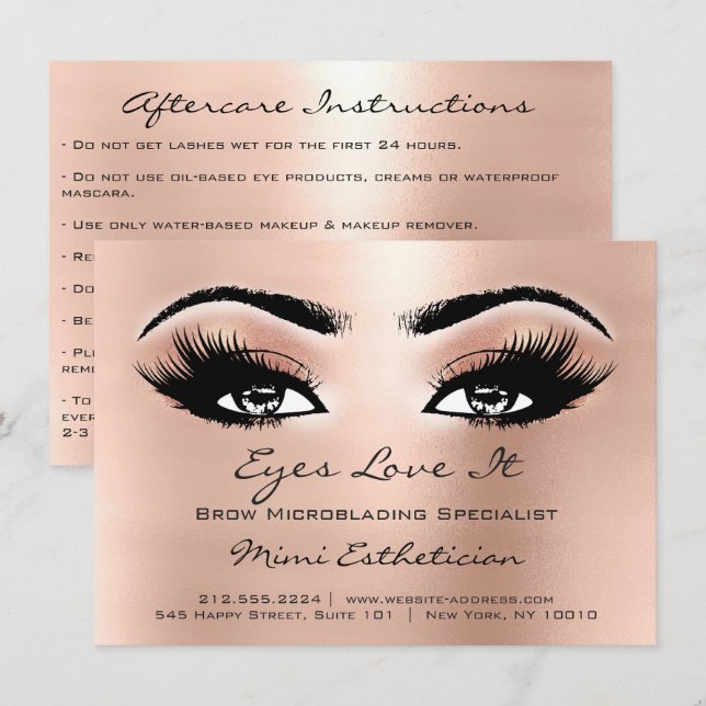 Invitation Lashes Prolongation Instructions de soins postérie (Devant / Derrière)