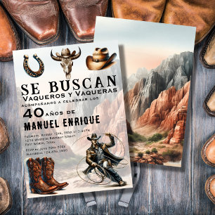 Invitation Lasso Vaquero Espagnol Occidental Cowboy 40e anniv
