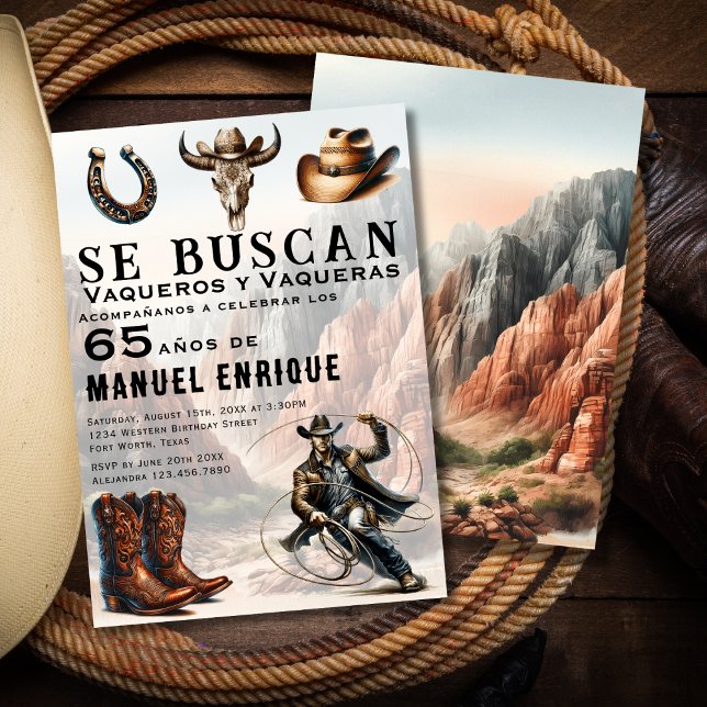 Invitation Lasso Vaquero Espagnol Occidental Cowboy 65e anniv (Créateur téléchargé)