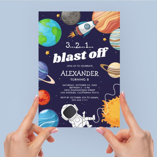 Invitation L'astronaute de l'espace à tout âge fête d'anniver (Créateur téléchargé)