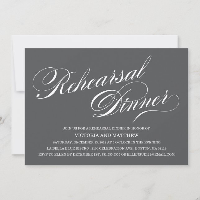 INVITATION LATÉRALE DE DÎNER DE RÉPÉTITION DU (Devant)