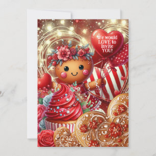 Invitation Lattice & dentelle Saint Valentin Gingerbread Part