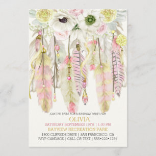 Invitation L'attrapeur rêveur de Boho fait varier le pas du