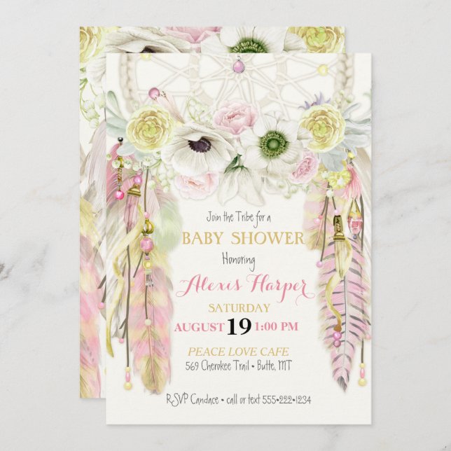 Invitation L'attrapeur rêveur de Boho fait varier le pas du (Devant / Derrière)