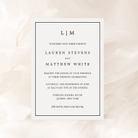 Lauren Noir et Blanc Monogramme Mariage élégant