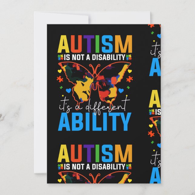 Invitation L'Autisme N'Est Pas Un Handicap, C'Est Un Différen (Devant)