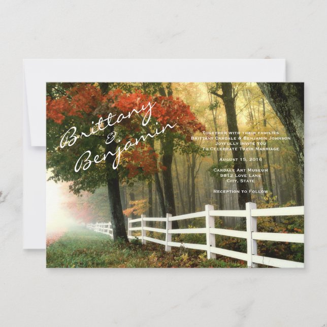 Invitation L'automne d'arbres d'automne laisse des (Devant)