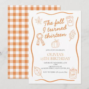 Invitation L'automne de mes treize ans