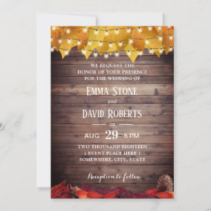 Invitation L'automne laisse le Mariage de automne Rustic Stri