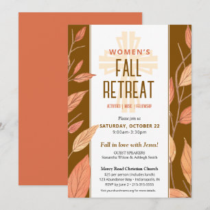 Invitation L'automne laisse l'église des femmes Retraite Invi
