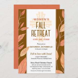 Invitation L'automne laisse l'église des femmes Retraite Invi