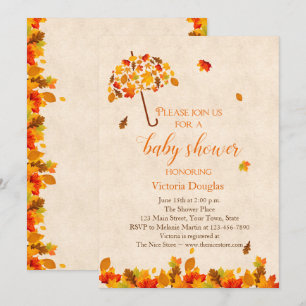 Invitation L'automne laisse l'invitation du Baby shower parap