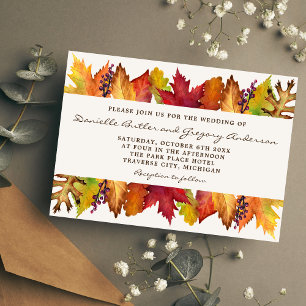 Invitation L'automne laisse l'invitation Mariage de automne