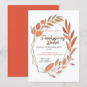 Invitation L'automne quitte la frontière cadre géométrique Th