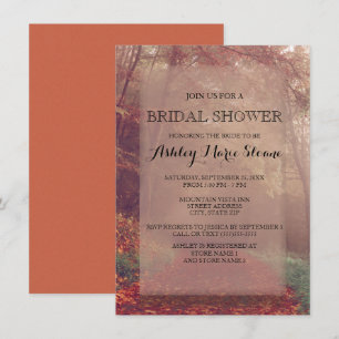 Invitation L'automne quitte l'invitation de la douche nuptial