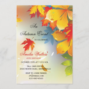 Invitation L'automne rayonnant colore l'invitation