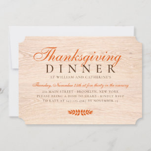 Invitation L'automne rustique élégant quitte Thanksgiving