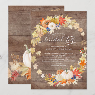 Invitation L'Automne Rustique Laisse Wreath Fête des mariées 