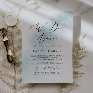 Invitation Lavage à l'aquarelle   Brunch Blue We Do Again