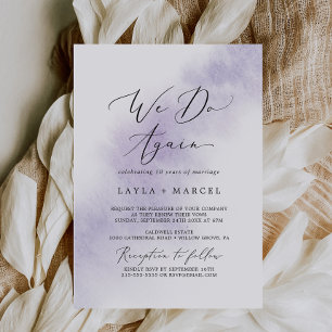 Invitation Lavage à l'aquarelle   Renouvellement de Vœux Purp