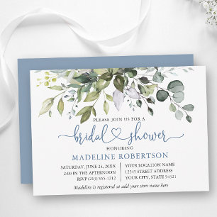 Invitation Lavage à l'eau de verdure Cœur Bleu Poussiéreux Ba