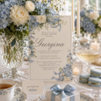 Lavage de Mariée Hydrangea Bleu Poudre Monogramme