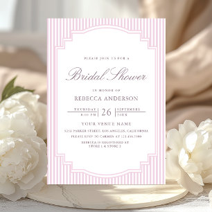 Invitation Lavage de mariée photo rayé pastel lavande