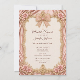 Invitation Lavage Rose Élégant Fleurs Mariage