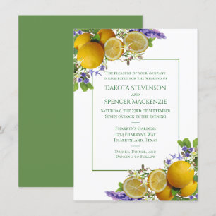 Invitation Lavande de citron et boho moderne rustique et mint