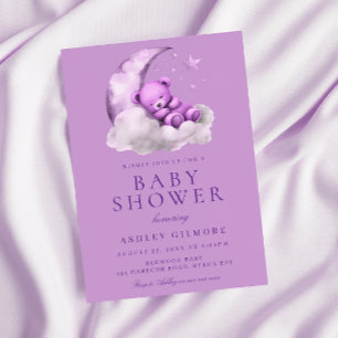 Invitation Lavande d'ours en peluche violet Baby shower